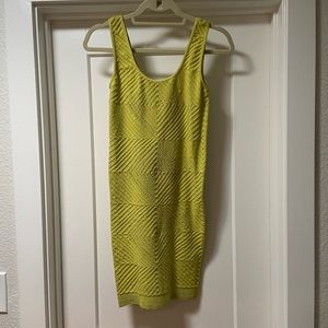 BCBG Lime Textured Bodycon Dress